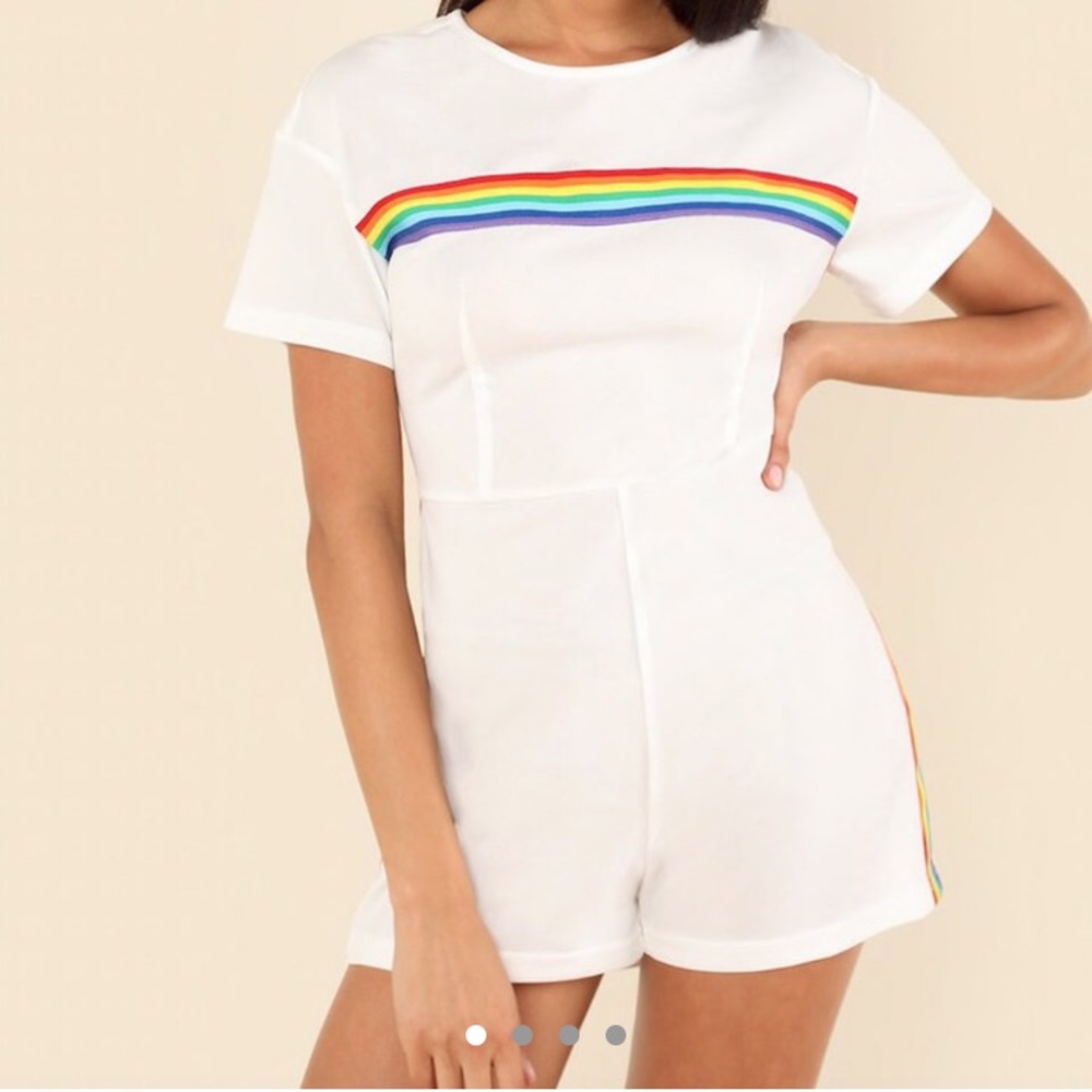 Mock Neck Stripped Romper - NEVER WORN